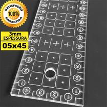 Régua Corte 05x45cm Gravada A Laser Patchwork Cartonagem.