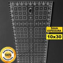 Regua Corte 10x30cm Gravada A Laser Patchwork Cartonagem.