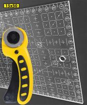 Régua Corte 15x50 Gravada Laser Cortador Patchwork Tecido.