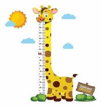 Régua Crescimento Girafa Adesivo 160Cm Mede Altura Crianças
