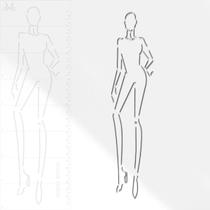 Régua Croqui Desenho De Moda - Corpo Feminino Articulado 2