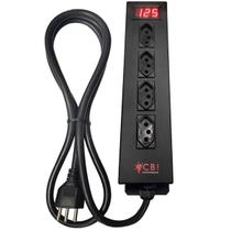 Régua De 4 Tomadas Com Voltímetro 4000w