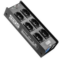 Régua De 6 Tomadas Para Palcos Com Entrada E Saída Powercon, 2 Leds De Tensão RP6E Santo Angelo