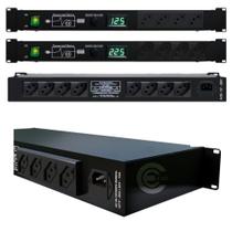Regua de AC Profissional Padrão Rack 19'' Com 12 Tomadas 10A 2500W em 220W 1250W Em 110V