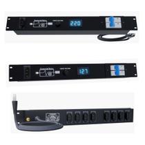 Regua de AC Profissional Plug 20A 9 Tomadas RT9 4400W Para PA Iluminação