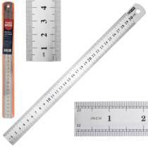 Régua de aço inox 30cm profissional graduação em milímetros prático