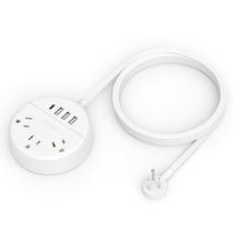 Régua de alimentação NTONPOWER com 4 tomadas USB e 3, cabo de extensão de 15 pés
