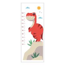 Régua de Crescimento Adesivo Dino Laranja 167 cm Altura