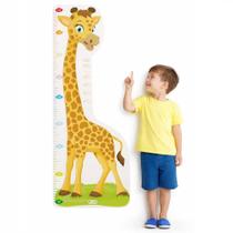 Regua de crescimento girafa infantil madeira portatil 140cm
