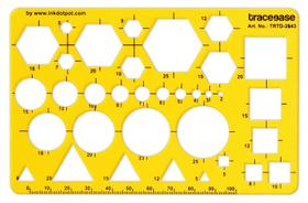 Régua de Desenho Plástica Geométrica para Crianças, Hexágono, Círculo, Quadrado, Triângulo 14cm x 9cm - Traceease Régua de Desenho Plástica Geométrica para Crianças, Hexágono, Círculo, Quadrado, Triângulo 14cm x 9cm - Traceease