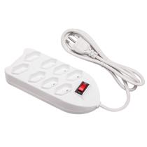 Régua de Energia 8 Saídas Cabo de 2 Metros Bivolt 110v/220v Branco Ideal para Diversos Equipamentos