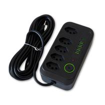 Régua de Energia com 5 Tomadas, 4 Portas USB e 1 USBC, Filtro de Linha, Cabo de 5 Metros, Suporte a 110220V, Ideal para Casa e Escritório Régua de Energia com 5 Tomadas, 4 Portas USB e 1 USBC, Filtro de Linha, Cabo de 5 Metros, Suporte a 110220V, Ideal para Casa e Escritório