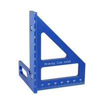 Régua De Esquadria Triangular De Alumínio Vermelho Com Transferidor Multiângulo 45/90 Graus Para