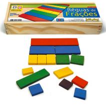 Régua De Frações 67 Peças Em Madeira Colorido