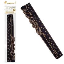 Régua de madeira decorada harry potter varinha bruxo escolar