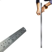 Régua De Metal 100cm Aço Inox Artesanato P/ Projeto Costura