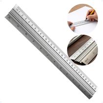 Régua De Metal 30cm Profissional Escola Artesanato Aço Inox