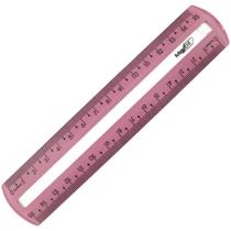 Régua de Poliestireno Guia de Leitura Rosa 15CM (pacote com 10 Unidades)