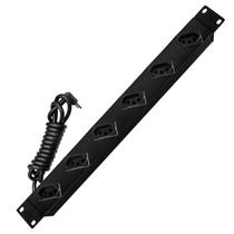 Régua de Tomadas 06 Saídas 10A Padrão 19" NBR 1mm x 1,5m Cabo Curto - CALHA0116