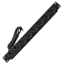 Régua de Tomadas 08 Saídas 10A Padrão 19" NBR 1mm x 1,5m Cabo Curto - CALHA0117