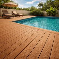 Régua Deck Área Externa em WPC Cor Carvalho 290cm x 15cm PEX