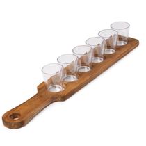 Régua Degustação Bebidas Tequila Madeira 6 Copos Dose Shot Régua Degustação Bebidas Tequila Madeira 6 Copos Dose Shot