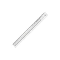 Régua Dello Transparente 30cm para Uso Escolar e Profissional 1 Unidade Transparente