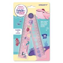 Régua Dobrável de Plástico Fundo do Mar - 15cm a 30cm Régua Dobrável de Plástico Fundo do Mar - 15cm a 30cm