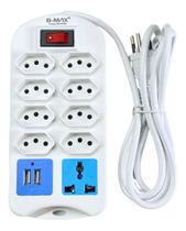Régua Elétrica 8 Tomadas e USB Cor Branca