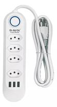 Régua Elétrica Extensão De Tomadas - 2 M - 5 Tomadas + 3 Usb Régua Elétrica Extensão De Tomadas - 2 M - 5 Tomadas + 3 Usb