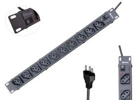 Régua Elétrica Filtro De Linha Rack 19" 10 Tomadas Bivolt