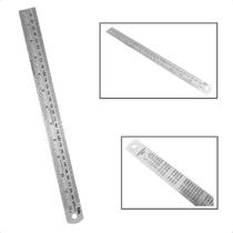 Régua Em Aço Inox Escala Mm e Pols 30cm 12 Pols