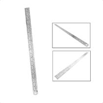 Régua Em Aço Inox Escala Mm e Pols 50cm 20 Pols
