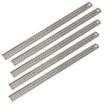Régua Escala De Aço Inox Graduada 40cm ( 16") x 25,4mm (1") x 0,6mm KIT 5 Peças