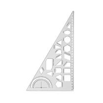 Régua Escolar Esquadro Geométrico 30cm Cristal c/ 19 formas Geométrica - Maxcril Papelaria Matemática Escritório