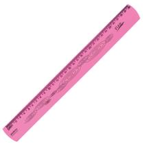 Régua Escolar Flexível 30cm Colorida Rosa Neon WALEU