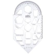 Régua Escolar Gabarito Para Geometria Cristal - WALEU Régua Escolar Gabarito Para Geometria Cristal - WALEU