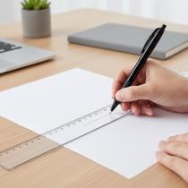 Régua escolar transparente 30cm Maxcril New Line Cristal Régua escolar transparente 30cm Maxcril New Line Cristal