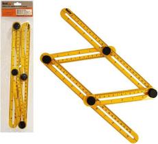 Regua Esquadro Inteligente Multi Angulos de Plastico Amarelo Bestfer