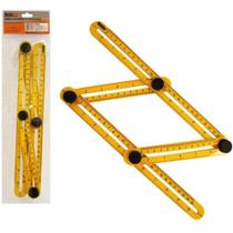 Regua esquadro inteligente multi angulos de plastico amarelo na solapa - RIO CHENS