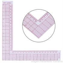 Régua esquadro lateral para modelagem flexível - 12"x12" - 27x27 cm