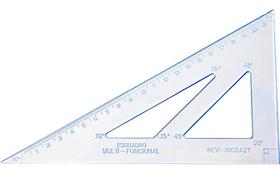 Régua Esquadro Multi Funcional 12x21cm Ângulos Acrilico Azt