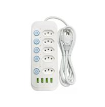 Régua Extensão 5 Tomadas E 4 Usb 4 Pd Led Bivolt 110v/220v GN-348