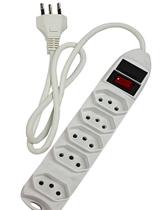 Regua Extensão Filtro de Linha 5tomadas Fusivel e Chave 3p 0,7m