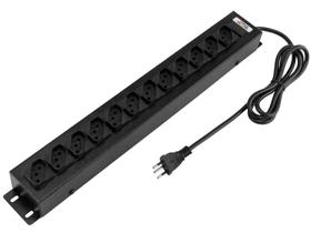 Régua Extensora com Fusível de Proteção - Adaptador 12 Tomadas Bivolt - Force Line