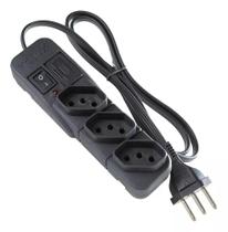 Régua Filtro De Linha 3 Tomadas 10a Extensão Energia Fusível