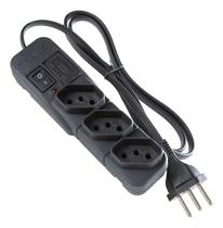 Régua Filtro Elétrica 3 Tomadas 10a Extensão Energia Fusível Régua Filtro Elétrica 3 Tomadas 10a Extensão Energia Fusível