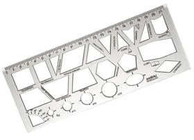 Régua Formas Geométricas Cristal 21Cm Waleu