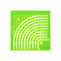 Régua Gabarito Circulo Centímetros Patchwork 2 a 20cm Verde