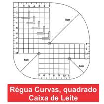 Régua Gabarito Curvas Quadrado Caixa Leite 15x15 Régua Gabarito Curvas Quadrado Caixa Leite 15x15